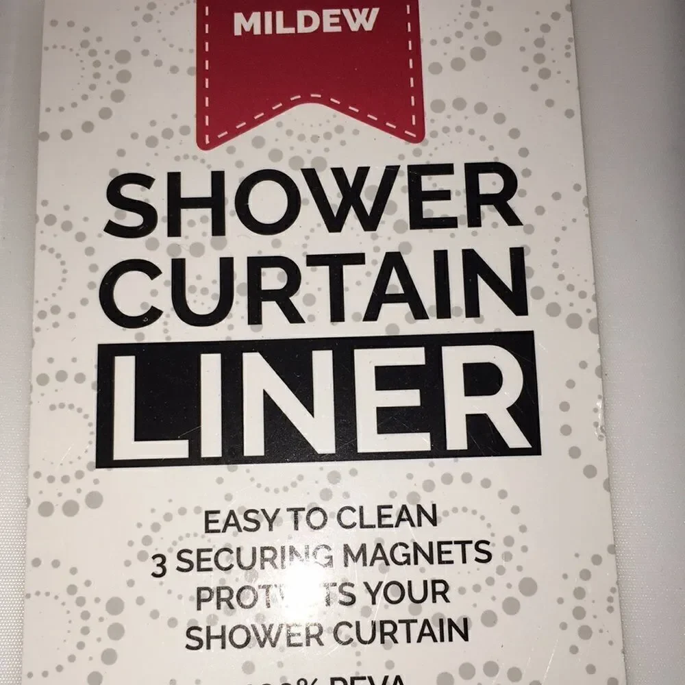 Treated to resist mildew Shower Curtain Liner -100% Peva w/3 magnets 70” x 72”